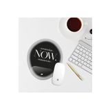 Özer Store Siyah Beyaz Now Yazılı Bilek Destekli Dikdörtgen Mouse Pad Mouse Altlığı