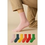 Özeren Ünisex 6'lı Cotton Patik Karışık Renk Çorap - 35 - 40 - Renkli
