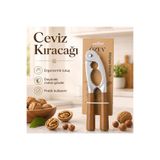 ÖZEV AKASYA SAPLI CEVİZ FINDIK KIRACAĞI-PASLANMAZ 304 ÇELİK