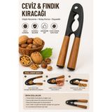 ÖZEV CEVİZ VE FINDIK KIRACAĞI-AKASYA SAPLI-PASLANMAZ ÇELİK-SİYAH RENK