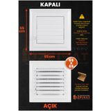 ÖZFIRAT PVC Yapı Menfez 65x65 CM | Banyo Havalandırma Menfezi | Wc, Tuvalet Havalandırma Menfezi | Plastik | Beyaz