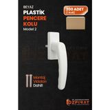Özfırat Pvc Yapı Pimapen Pvc Pencere Kolu – Plastik – Beyaz – Model 2 – (200 Adet / 1 Koli) - 100 Adet