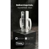 ÖZFIRAT PVC YAPI Plastik Balkon Kapı Kolu, PVC Pimapen Uyumlu, Barelsiz, Beyaz, (1 Takım)