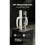 ÖZFIRAT PVC YAPI Plastik Banyo, Tuvalet, WC Kapı Kolu, PVC Pimapen, Beyaz, (1 Takım)