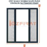 Özfırat Pvc Yapı Plise Pileli Sürgülü Sineklik Dubble [EN200 x Boy 220CM] Akordiyon Kayar Kapı - Sineklik (Pimapen | Ahşap | Çelik | Demir Kapı Sinekliği - Antrasit - 200 x 220