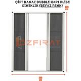 Özfırat Pvc Yapı Plise Pileli Sürgülü Sineklik Dubble [EN200 x Boy 220CM] Akordiyon Kayar Kapı - Sineklik (Pimapen | Ahşap | Çelik | Demir Kapı Sinekliği - Beyaz - 200 x 220