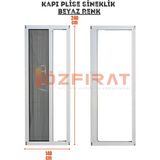 Özfırat Pvc Yapı Plise Pileli Sürgülü Sineklik Dubble[EN140 x Boy 240CM] Akordiyon Kayar Kapı - Sineklik (Pimapen | Ahşap | Çelik | Demir Kapı Sinekliği - Beyaz - 140 x 240 cm