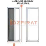 Özfırat Pvc Yapı Plise Pileli Sürgülü Sineklik [EN100 x Boy 220CM] Akordiyon Kayar Kapı - Sineklik (Pimapen | Ahşap | Çelik | Demir Kapı Sinekliği - Beyaz - 100 x 220