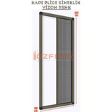 Özfırat Pvc Yapı Plise Pileli Sürgülü Sineklik [EN100 x Boy 220CM] Akordiyon Kayar Kapı - Sineklik (Pimapen | Ahşap | Çelik | Demir Kapı Sinekliği - Vizon - 100 x 220