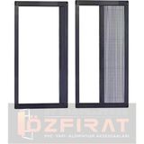 Özfırat Pvc Yapı Plise Pileli Sürgülü Sineklik [EN70 x Boy 140CM] Akordiyon Kayar Kapı - Sineklik (Pimapen | Ahşap | Çelik | Demir Pencere Sinekliği - 70 x 140 - Antrasit