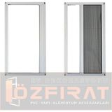 Özfırat Pvc Yapı Plise Pileli Sürgülü Sineklik [EN70 x Boy 140CM] Akordiyon Kayar Kapı - Sineklik (Pimapen | Ahşap | Çelik | Demir Pencere Sinekliği - 70 x 140 - Beyaz