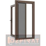 Özfırat Pvc Yapı Plise Pileli Sürgülü Sineklik [EN70 x Boy 140CM] Akordiyon Kayar Kapı - Sineklik (Pimapen | Ahşap | Çelik | Demir Pencere Sinekliği - 70 x 140 - Vizon
