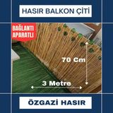 Özgazi 70 Cm x 3 Metre Doğal Kamış Hasır Balkon Çiti Bahçe Çiti Dekorasyon