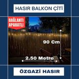 Özgazi 90 Cm x 2.50 Metre Kamış Hasır Balkon Çiti Gölgelik Bahçe Çiti Dekorasyon