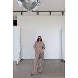 Özge Özgenç Balon Kol Gipeli Gömlek Pantolon Takım - S - Haki