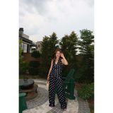 Özge Özgenç Puantiyeli Saten Bluz Pantolon Takım