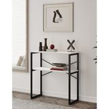 Özgen Dresuar, Kahve Köşesi, Raflı Metal Konsol - 90cm - Beyaz
