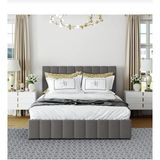 Özgök Tarım Hsn Çift Kişilik Sandıklı Baza Başlık Seti Renk Seçenekli (Yatak Dahil Değildir) - Gri - 140 x 200 cm