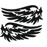Özgül Reklam 2 Adet Araba Motorsiklet Leptop Kask Kanat Sticker Reflektörlü ve Düz Renkler Piano Black - Parlak Siyah - Tek Ebat