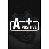 Özgül Reklam A+ Pozitif Kan Grubu Sticker - Oto Sticker - Araba Sticker - Motor Sticker - 11,5cm x 4cm - Beyaz - Tek Ebat