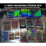 Özgül Reklam Hologram Sticker Seti 120 Parça 17 Takım / Araç Hologram Sticker / Bisiklet Sticker / Motor Sticker - Çok Renkli - Tek Ebat