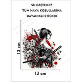 Özgül Reklam Japon Kadın Sticker / Anime Kız Sticker / Araç Sticker / Motor Sticker / Laptop Sticker - Çok Renkli - Tek Ebat