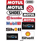 Özgül Reklam Motosiklet Oto Bisiklet Sponsor Sheel Motul Ekipman Kask Sticker Seti 1 - Çok Renkli - Tek Ebat