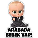Özgül Reklam Patron Bebek Arabada Bebek Var Sticker 15X20 cm Su Geçirmez Yüksek Çözünürlüklü Araba Sticker - Çok Renkli - Tek Ebat