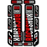 Özgül Reklam Rockshox Maşa Sticker | Bisiklet Ön Çatal Stickerı | 10 Parça Etiket - Kırmızı - Tek Ebat