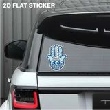 Özgül Reklam Türk Nazar Boncuğu Hamsa El Fatma Ana Eli Araba Sticker / Motor Sticker / Laptop Sticker - Mavi - Tek Ebat