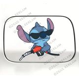 Özgül Reklam Yakıt Kapağı Için Stitch Karakter Sticker / Tatlı Araba Stickerı / Motor Sticker - Mavi - Tek Ebat