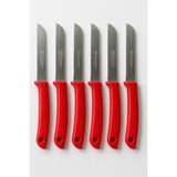 Özgün Kitchen Home 6'lı Orijinal Solingen Tırtıklı Meyve ve Sebze Bıçak Seti - Kırmızı