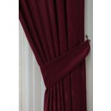 Özgün Perde (15630) Soft Kumaş Fon Perde Sık Pileli Bordo Perde Bordo 320 x 250