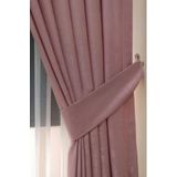 Özgün Perde (15781) Soft Kumaş Fon Perde Sık Pileli Pudra Rengi Perde Pudra 80 x 250