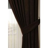 Özgün Perde (15897) Soft Kumaş Fon Perde Sık Pileli Kahverengi Perde Kahverengi 380 x 250
