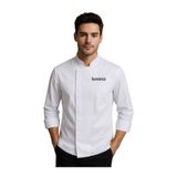 özgün üniforma Çok Klas Erkek Aşçı Ceketi Beyaz Slim Fit Profesyonel Chef Jacket
