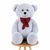 Özgüner Oyuncak 100 cm Büyük Peluş Ayıcık – Papyonlu Dev Teddy Bear, Ultra Yumuşak, Sevgiliye & Özel Günler İçin Hediye (gri)