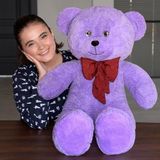 Özgüner Oyuncak 100 cm Büyük Peluş Ayıcık – Papyonlu Dev Teddy Bear, Ultra Yumuşak, Sevgiliye & Özel Günler İçin Hediye (mor)