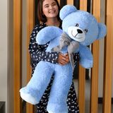 Özgüner Oyuncak 100 cm Dev Pelüş Ayı, Papyonlu ve Sarılmalık, Yumuşak ve Sevimli Büyük Boy, Sevgiliye Hediye