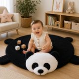 Özgüner Oyuncak 120 cm Yuvarlak Oyun Matı – Yumuşak Peluş Çocuk Oyun Halısı – Bebek ve Çocuk Odası İçin Konforlu Zemin Matı (siyah-beyaz-panda)