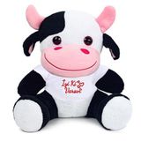 Özgüner Oyuncak 20-25 cm Figürlü Pelüş Ayıcık, 20 cm Teddy Bear,Sevgiliye Hediye,Plush Toys,Ofis Hediyesi,İyi ki Varsın,Tişörtlü,Ayıcık,Maymun,Eşek,Civciv,İnek (İnek)