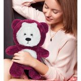 Özgüner Oyuncak 45 cm Kapşonlu Tatlı Uykumcuk Peluş Ayıcık - 141 Bordo