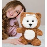 Özgüner Oyuncak 45 cm Kapşonlu Tatlı Uykumcuk Peluş Ayıcık - 702 Kahverengi