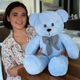 Özgüner Oyuncak 80 cm Büyük Peluş Ayıcık – Papyonlu, Ultra Yumuşak Hediye Seçeneği, (mavi)