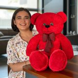 Özgüner Oyuncak 80 cm Dev Pelüş Ayı, Papyonlu ve Sarılmalık, Yumuşak ve Sevimli Büyük Boy, Sevgiliye Hediye