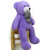 Özgüner Oyuncak 80 cm Dev Pelüş Ayı, Papyonlu ve Sevimli Büyük Boy Ayıcık, Yumuşak Sarılmalık Peluş, Sevgiliye Hediye (Lila)