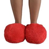 Özgüner Oyuncak Ayak ısıtıcısı,Pelüş Panduf,Pelüş Terlik,Ofis Pandufu (TerlikKırmızı, Oversize)