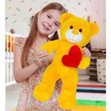 Özgüner Oyuncak Ayıcı Oyuncak 50 cm Kalpli Peluş Sevimli Ayıcık - 02-Sarı