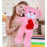 Özgüner Oyuncak Ayıcı Oyuncak 50 cm Kalpli Peluş Sevimli Ayıcık - 07-Pembe
