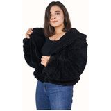 Özgüner Oyuncak Ayıcı Oyuncak Kadın Fermuarlı Peluş Ceket - L - XL - 01 Siyah